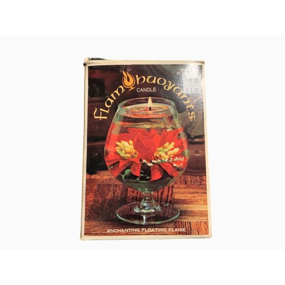 Flamboyant Brandy Poinsettia Floating Candle W/ Enchanting Flame Holiday Decor - Picture 2 of 11